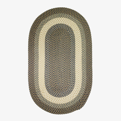 Tapis brun / beige à motif abstrait tressé à la main ovale 5 pi x 2 pi Aoko
