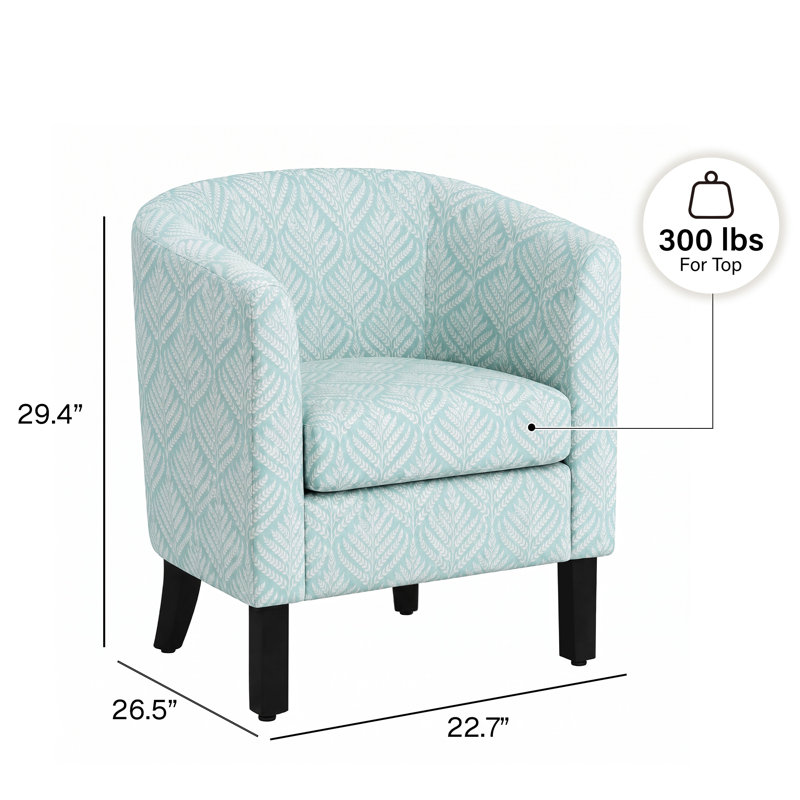 Fauteuil demi-tonneau Modern, Bleu fronde