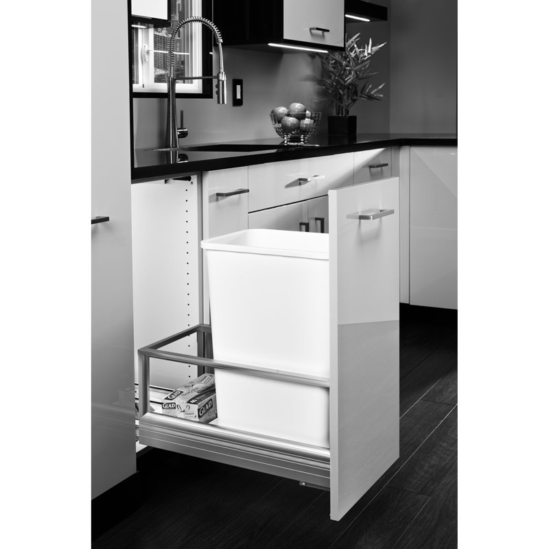 Rev-A-Shelf Pull Out Kitchen Trash Can Soft-Close, 24.25" H x 10.75" W x 22" D