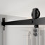 Porte de douche coulissante simple sans cadre l 59 po x H 75 po, quincaillerie noir mat de style grange, verre trempé transparent de 5/16 po (8 mm) avec revêtement facile à nettoyer, ouverture réversible gauche / droite, ouverture de 25 po
