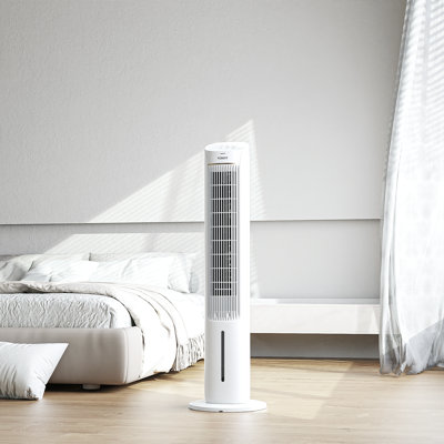 TOSOT Oscillating Tower Fan with 2 Ice Packs, 3 Speed Quiet Fan with Remote Control, 7 Hours Timer