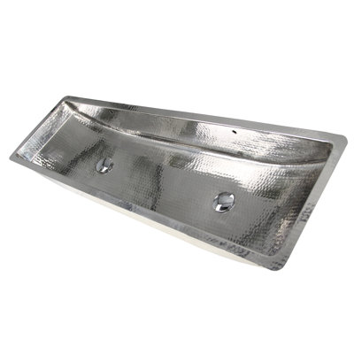 F Stainless Steel Double Trough Undermount Bathroom Sink