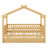 Full Size Wooden House Bed With Twin Size Trundle, Wood Bed Frame With Roof And Safety Guardrail For Kids, Teens, Boys Or Girls-1460201231-1460201226