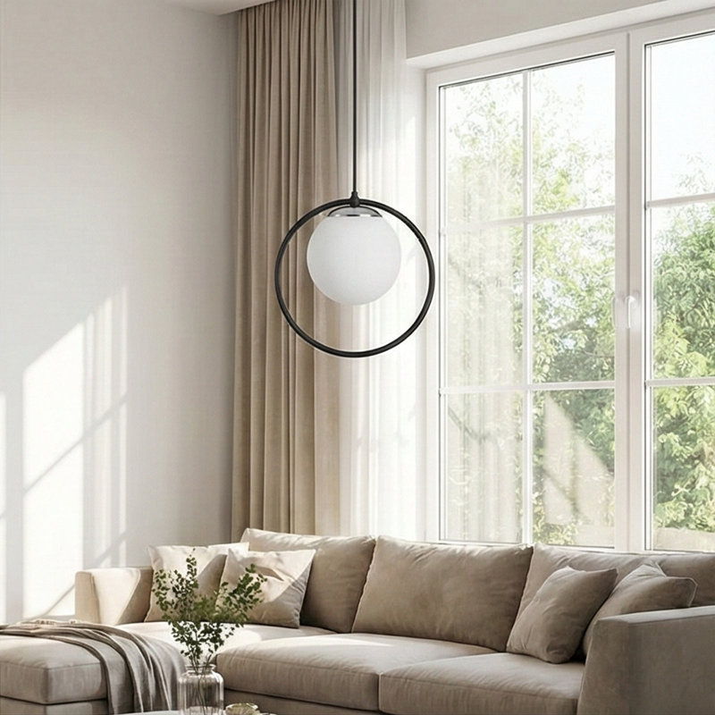 1-Light Single Globe Pendant with Adjustable Cord