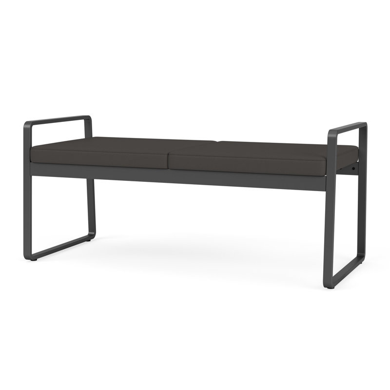 Banc en métal Gansett, Noir Patriot Plus - Vinyle lavable au chiffon, Gris anthracite