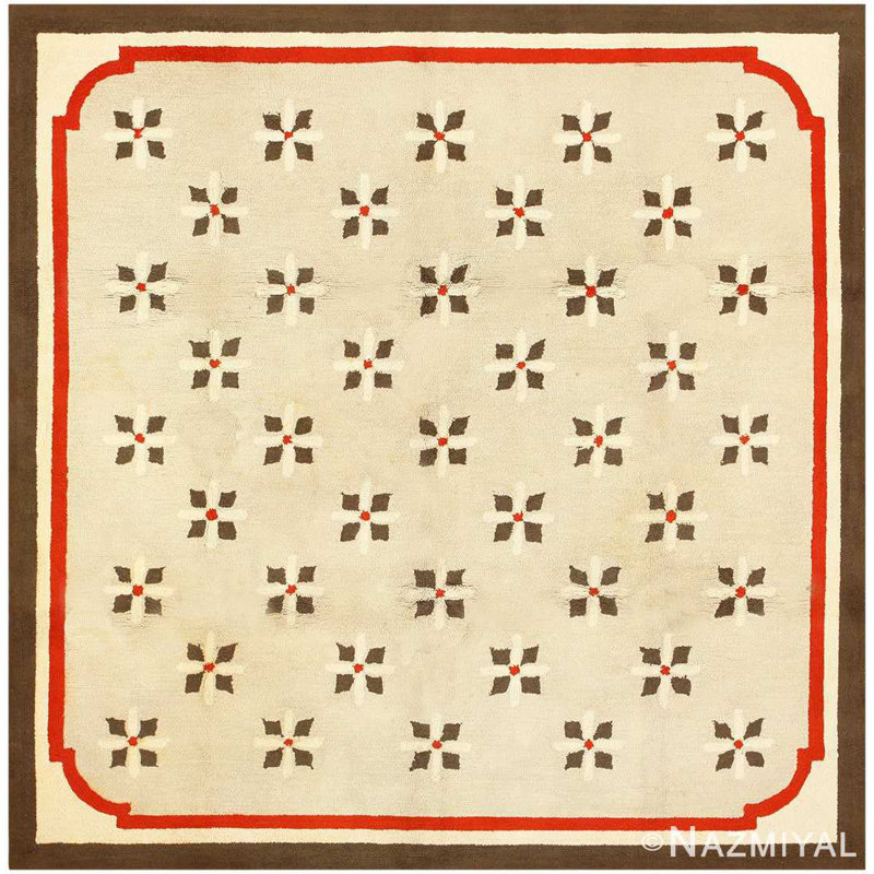 Tapis crocheté antique Antique American