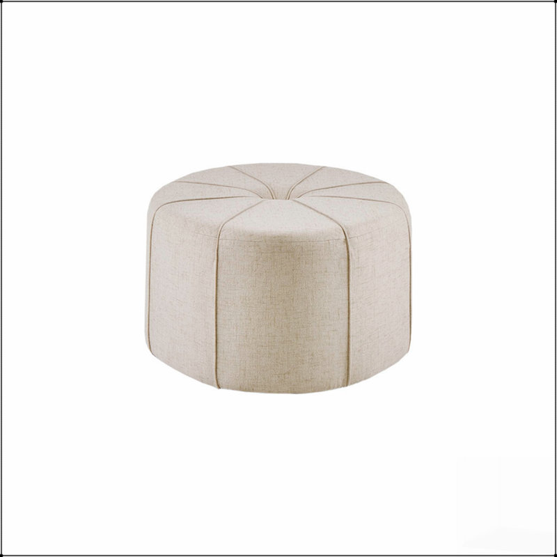 Grand repose-pieds en tissu de polyester de 48 pouces de style moderne pour le salon avec un design capitonné et un cadre robuste