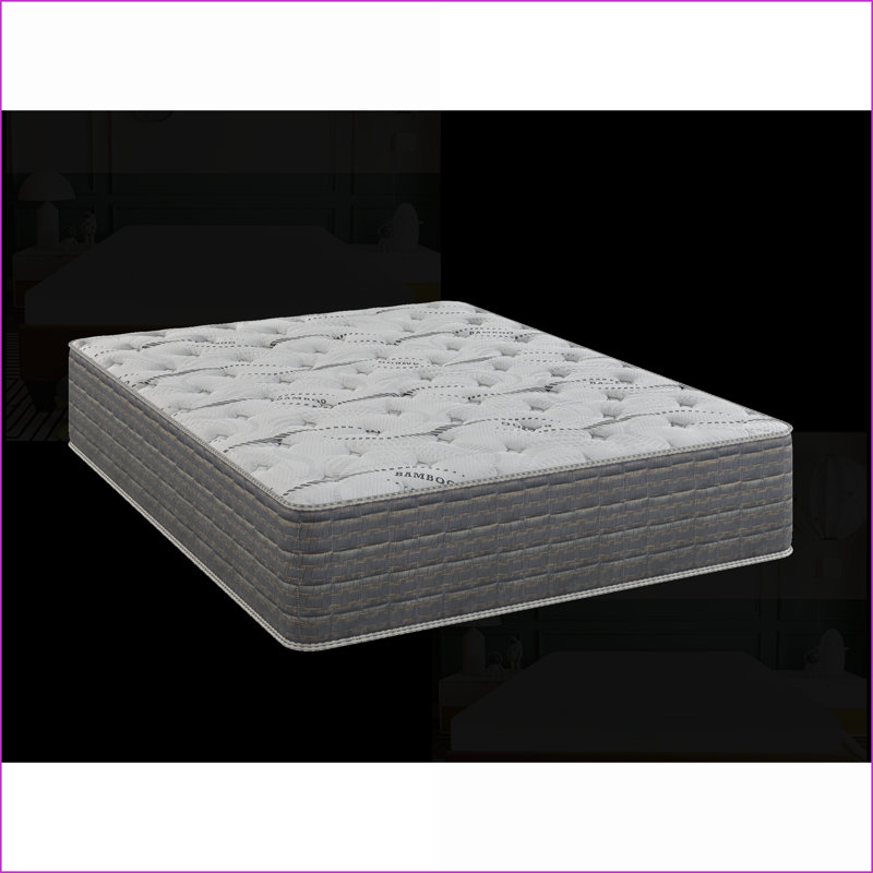 Matelas Matelas double en fibres de bambou DreamFlex double face 13,5 po | Mousse + ressort | Blanc + gris