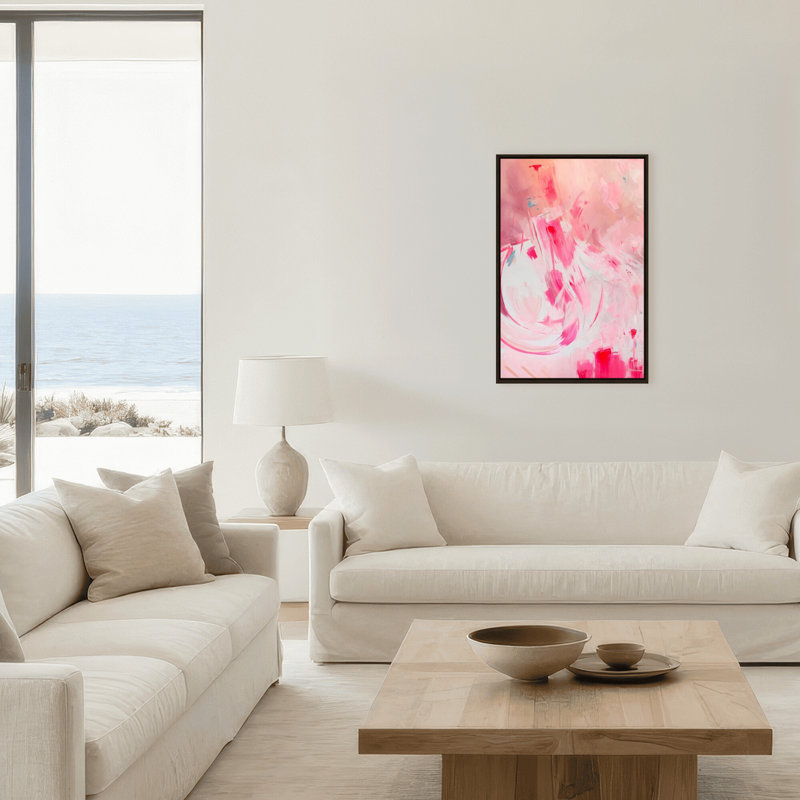 Fuschia II Print by Stefanie Bales, Framed Matted Print, Gray, 24" H x 16" W x 1.125" D