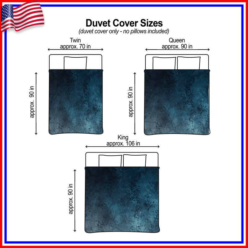 Blue Grunge Texture Duvet Covers, King
