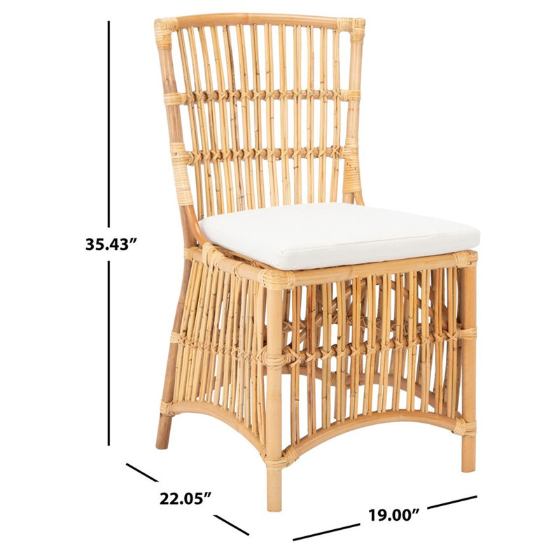 Fauteuil d'appoint en rotin Millender avec coussin, Naturel