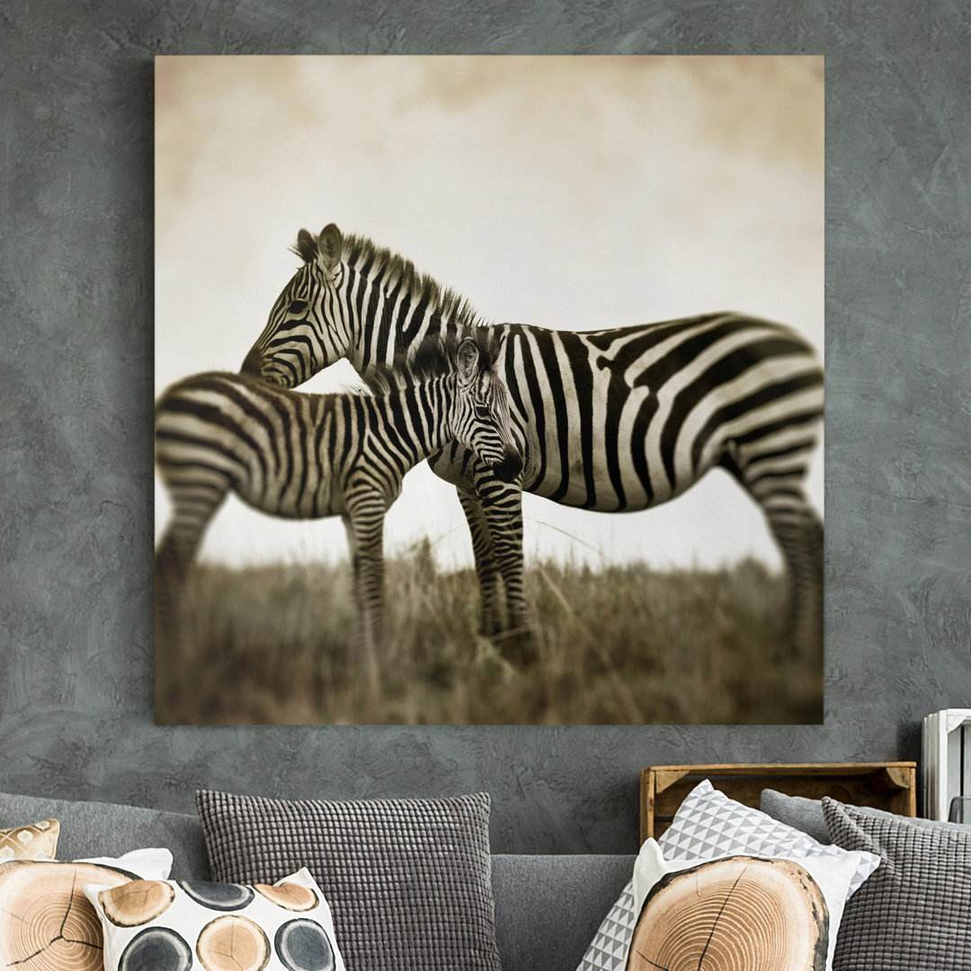 Leinwandbild Zebra Couple