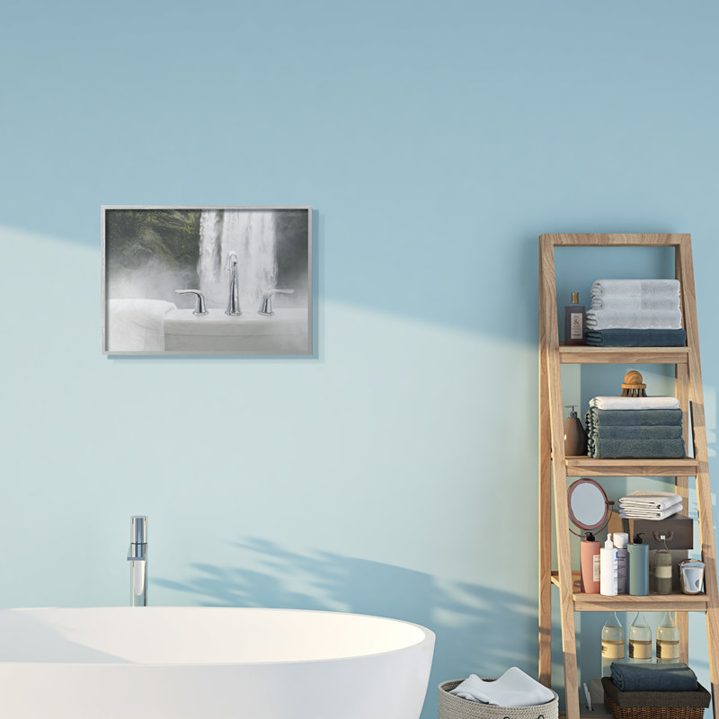 «Waterfall Bath Time Abstract Bathroom» par Milli Villa - reproduction de photo, H 16 po x l 20 po x P 1,5 po