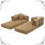 Lit convertible multifonctionnel 4 en 1, plancher à 3 places Bouch ocre, boucle Boucl, mousse haute résilience 30D, sans canapé d'assemblage pour le salon et la chambre à coucher, requis