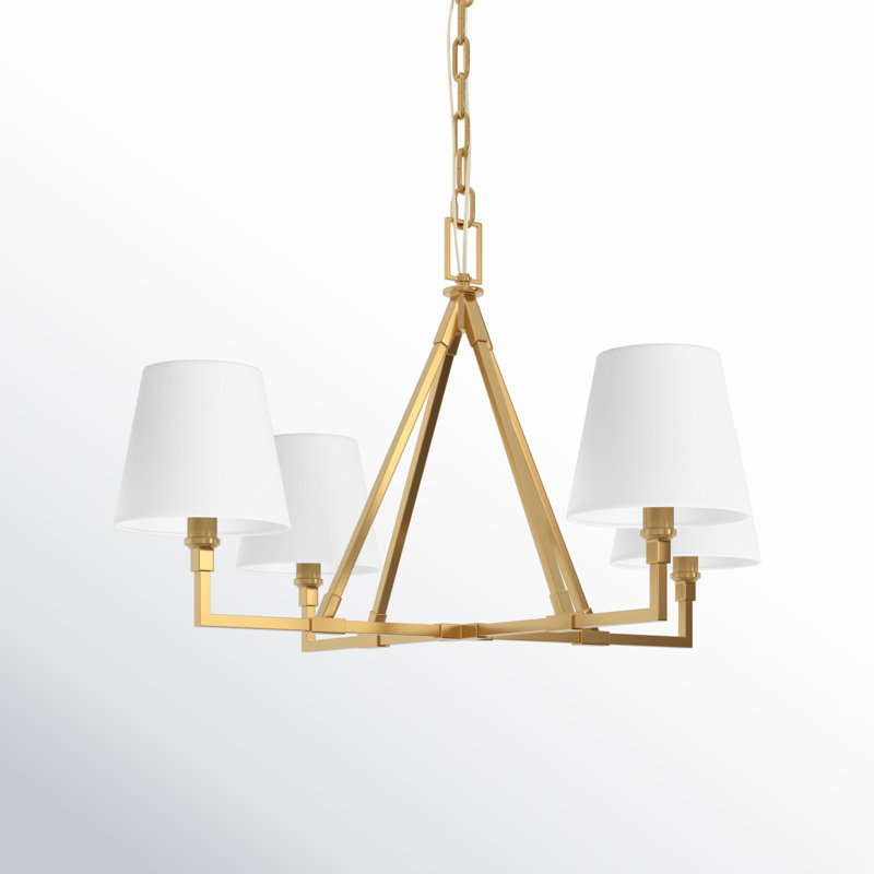 Perth 4 - Light Chandelier, 22.12" H x 40" W x 40" D, Burnished Brass