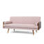 Tissu mid-century moderne rosé avec repose-pieds - l 72,63 po x P 30,5 po x H 32,93 po, canapé relaxant transformant votre salon
