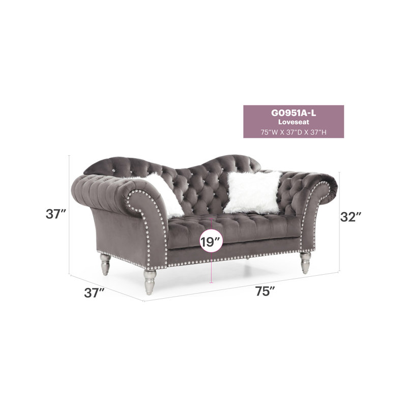Causeuse Cozy, Gris foncé