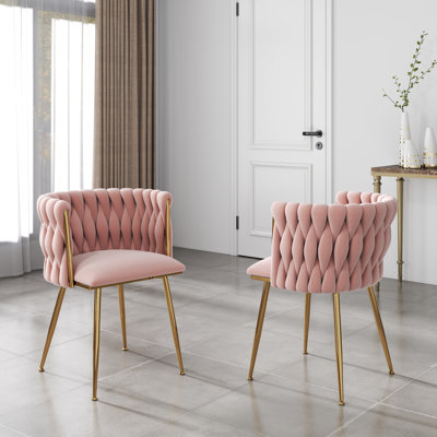 Chaise de salle à manger en velours tissé