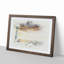 Lighthouse & Seascape Evening Glow in Abstract - Picture Frame Graphic Art Print-55772442-55772441