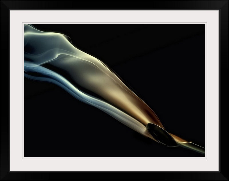«Straub Silk» par Aida Ianeva - impression d'art graphique, Cadre noir, H 25 po x l 32 po x P 1 po