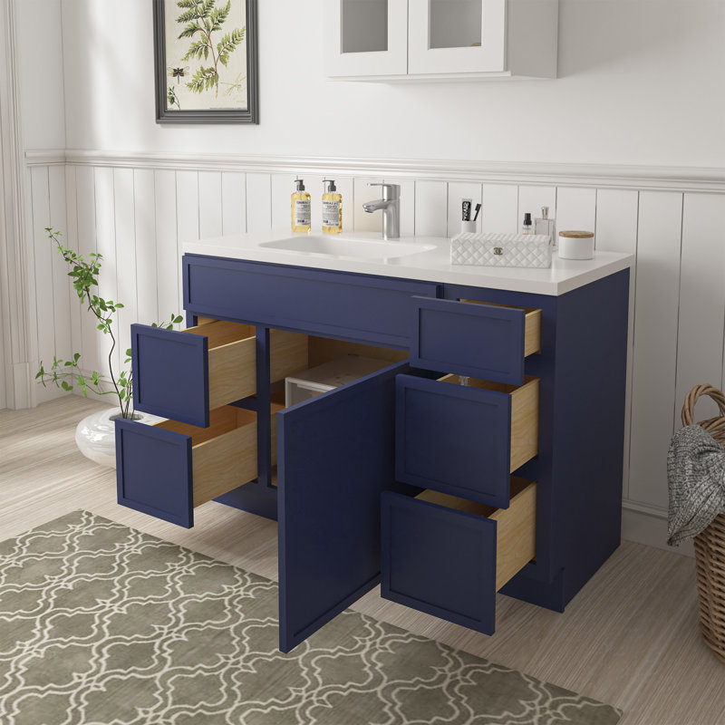Base de meuble-lavabo simple 48 po seulement, Bleu