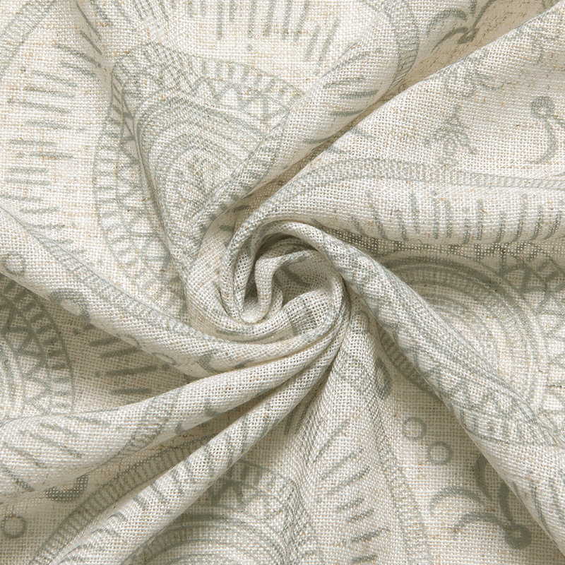 Hebron Geometric Semi-Sheer Grommet Single Curtain Panel, Sage