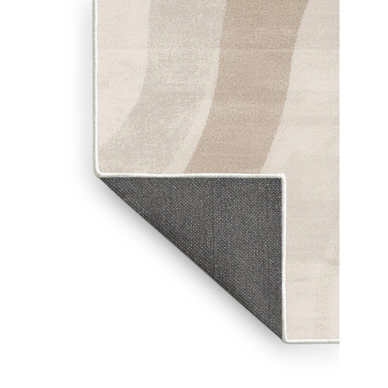 Soft Plush Ferland Hanukkah Modern & Contemporary Abstract Area Rug in Beige – White Binding, 2x5