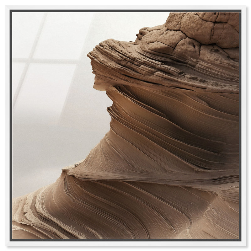 Stoic Sandstone I High-Gloss Frameless Acrylic Glass Wall Art Abstract Print by Oliver Gal, Ready to Hang, 12 x 12