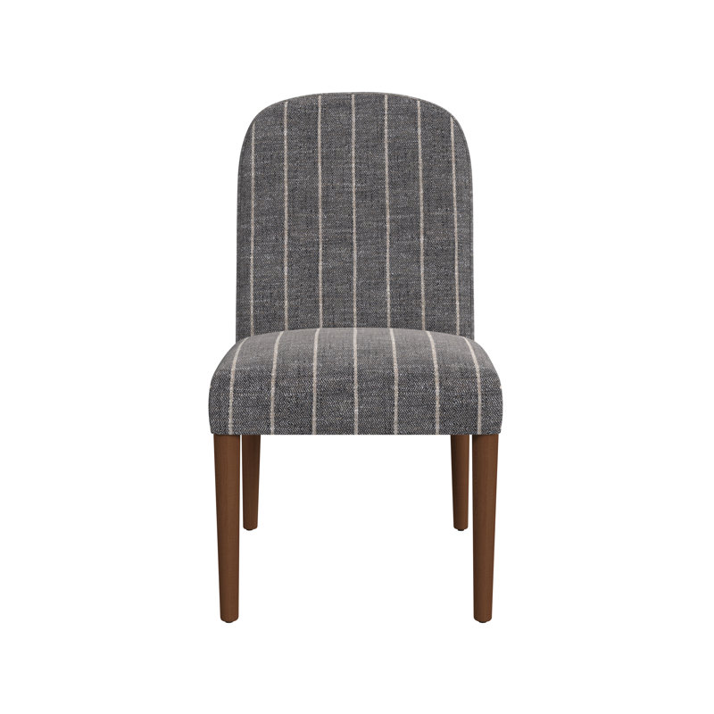 Chaise de salle à manger rembourrée Archaluys, Rayures tissées minuit