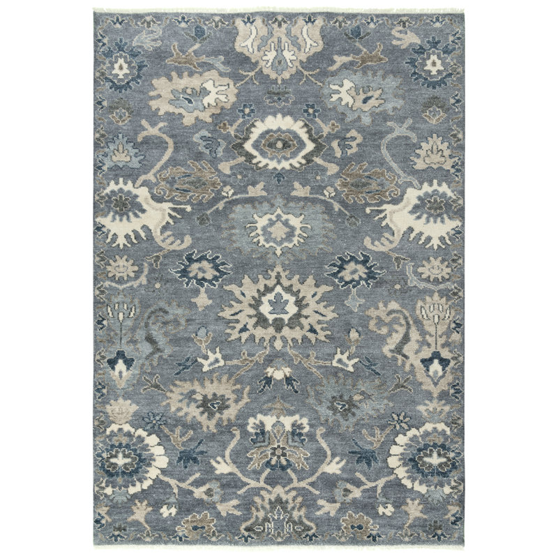 Tapis en laine noué à la main, Rectangle 6 pi x 9 pi