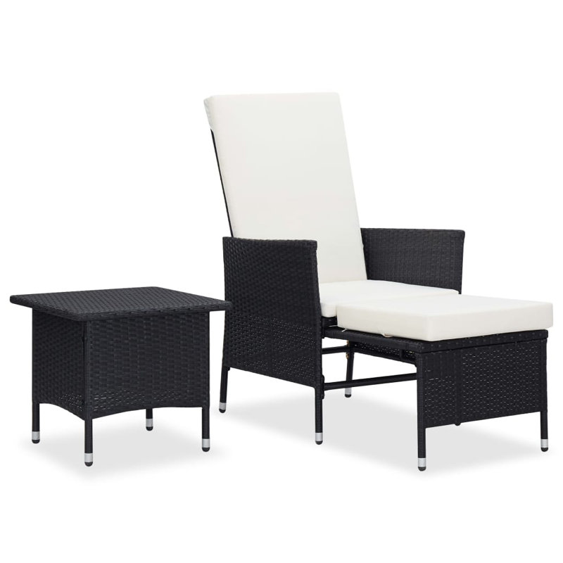 Ensemble de mobilier de jardin brun et blanc pour l'extérieur, Noir