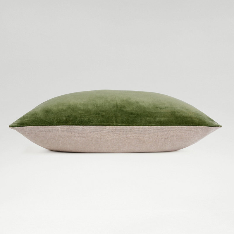 Jaipur Square Pillow Cover & Insert, Olive, Rectangle 12"H x 20"W