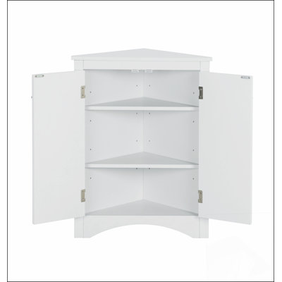 Armoire de rangement triangulaire, peu encombrante et élégante pour l'organisation de la salle de bain et de la cuisine