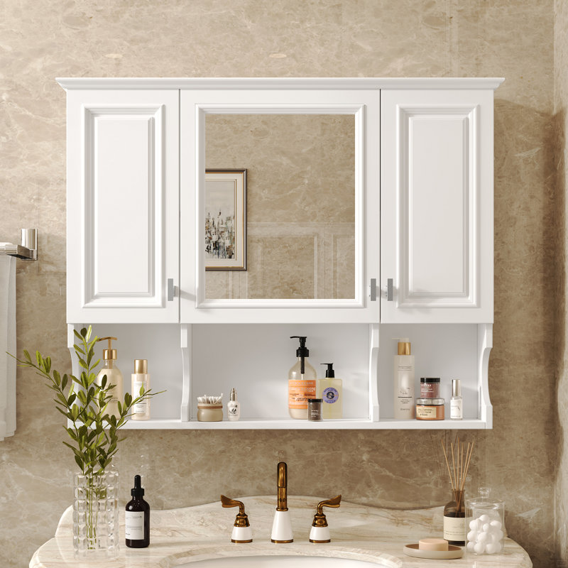 Pharmacie murale de salle de bain 35 po x 28 po, Blanc