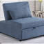 Lit convertible moderne gris-bleu avec assise rembourrée