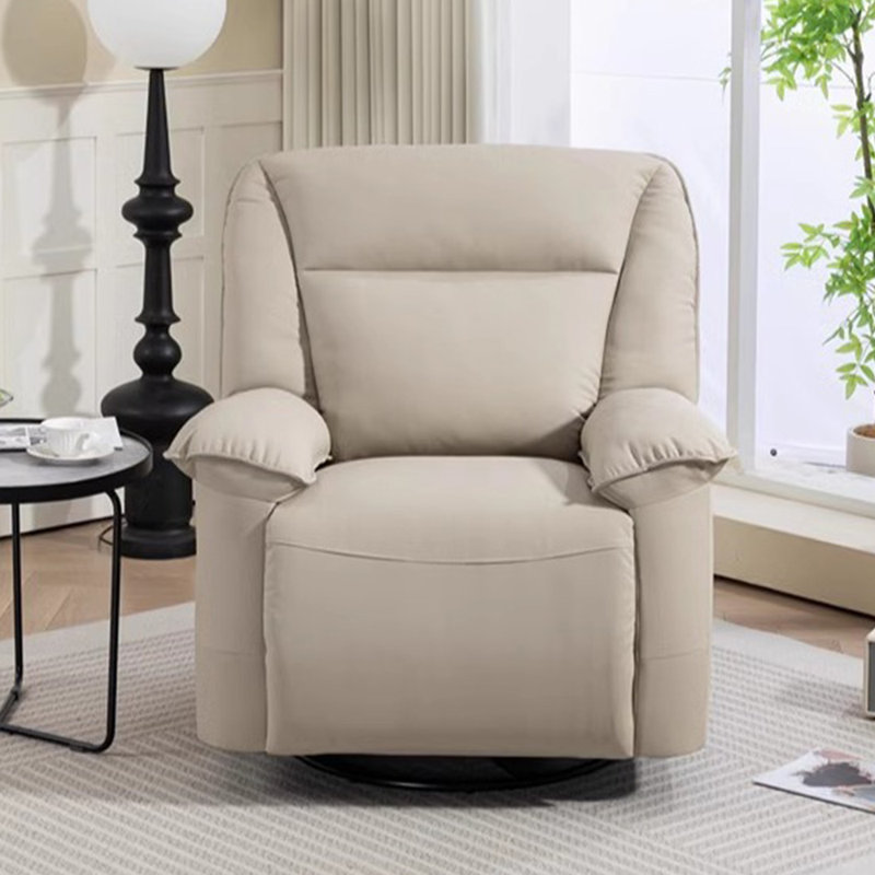 Ergonomic Faux Leather Leisure Single Recliner, Beige Grey