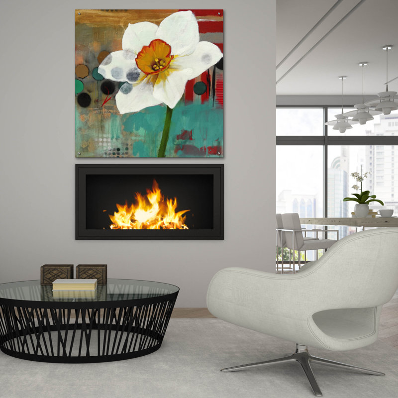 «Daffodil Mannerismes» par Jennifer Rasmusson, art mural en verre acrylique, H 12 po x l 12 po x P 0,13 po