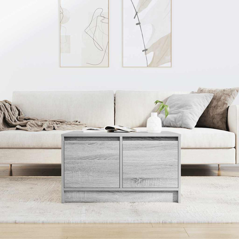 Coffee Table with Storage, 40" H x 70.5" L x 70" W, Grey 