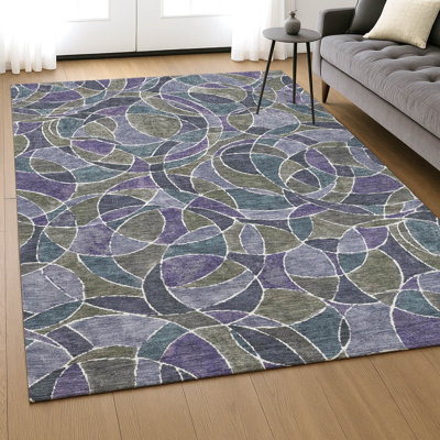 Tapis géométrique de qualité supérieure lavable à la machine Mayfield AMF2208
