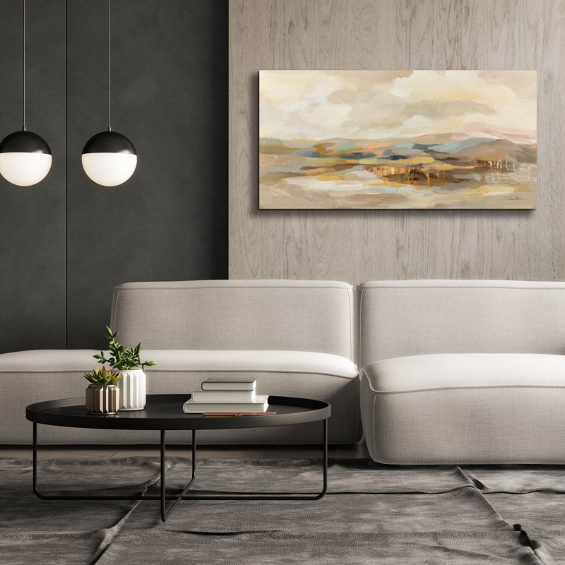 «Subtle Hillside View» par Silvia Vassileva, art mural sur toile, H 30 po x l 60 po