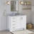 Freitas 42'' Solid Wood Single Bathroom Vanity in White, Right Offset Base Cabinet without Top-85027775