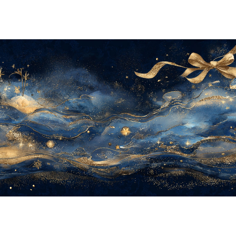 «Gilded Night Drift», art mural sur toile tendue, L 36 po x H 24 po x P 1,5 po