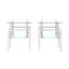 Ensemble de 2, table basse moderne en verre trempé, table de bout, table carrée pour le salon, transparent / blanc-1024876546-1024876547