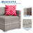 Modern 5-Piece Outdoor Patio Sofa Set – All-Weather PE Rattan Sectional with Ottoman and Glass Coffee Table – Light Gray Cushions & Red Floral Pillows – Ideal for Garden, Backyard, Poolside – Gray gradient rattan + light gray cushion + red floral pillow-167960406-167960408