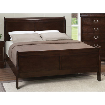 Alata Solid Wood Sleigh Bed