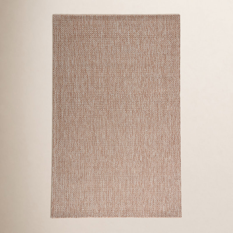 Tapis intérieur / extérieur brun clair fait à la main Cullan, Rectangle de 5 pi x 8 pi