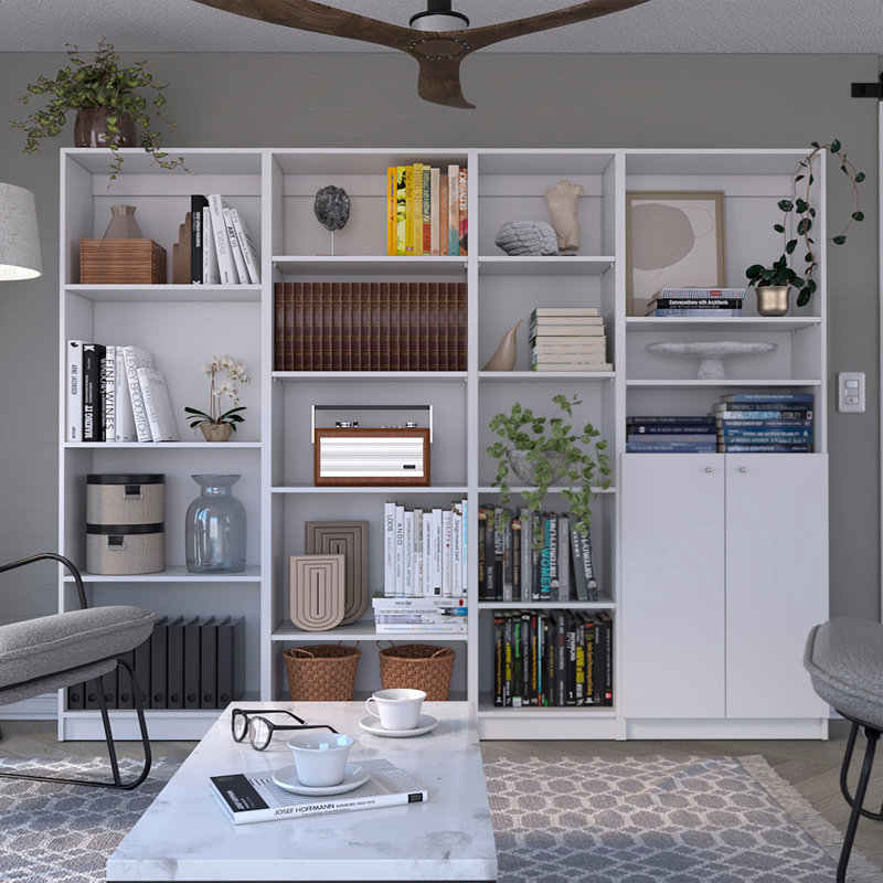 Bibliothèque standard H 71,1 "x l 92" Britnai, Blanc