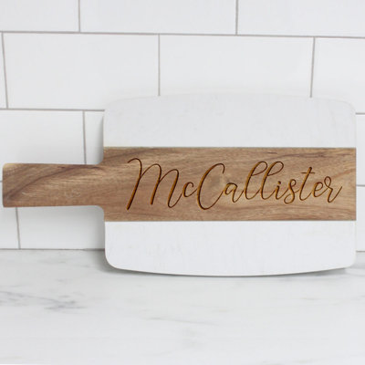 Personalized Wood Marble Cutting Board