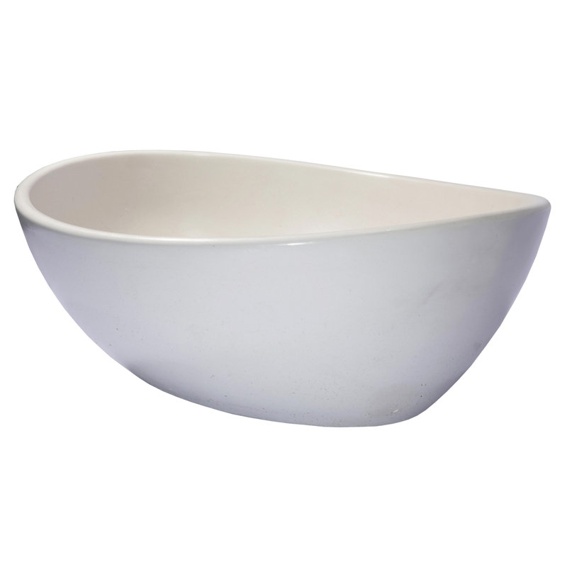 Eden Bath 13.4'' Concrete Oval Bathroom Sink, White