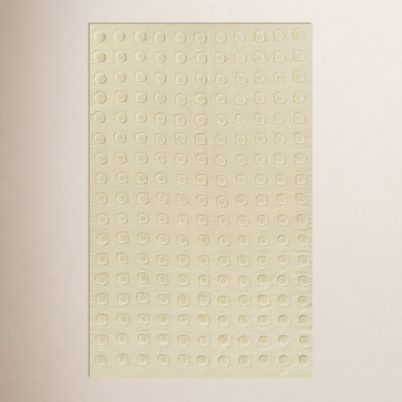 Wool Area Rug in Beige, Rectangle 8' x 10'